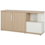 Crédence Brabant 160 cm chêne structuré blanc Gautier Office, vue 4