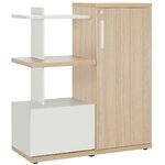 Rangement compact Brabant 108 x 123 cm chêne structuré blanc Gautier Office, vue 1
