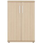 Rangement mi-hauteur 2 portes Brabant 80 x 123 cm chêne structuré blanc Gautier Office, vue 2