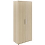 Armoire haute 2 portes Brabant 80 x 194 cm chêne structuré blanc Gautier Office, vue 1