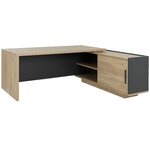 Bureau retour crédence droit Brabant 180 et 200 cm chêne du bocage anthracite Gautier Office, vue 1