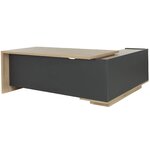 Bureau retour crédence gauche Brabant 180 et 200 cm chêne du bocage anthracite Gautier Office, vue 3