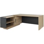 Bureau retour crédence gauche Brabant 180 et 200 cm chêne du bocage anthracite Gautier Office, vue 2