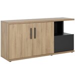 Crédence Brabant 160 cm chêne du bocage anthracite Gautier Office, vue 1