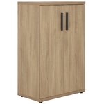Rangement mi-hauteur 2 portes Brabant 80 x 123 cm chêne du bocage anthracite Gautier Office, vue 2