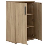 Rangement mi-hauteur 2 portes Brabant 80 x 123 cm chêne du bocage anthracite Gautier Office, vue 3