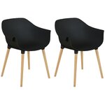 Fauteuil coworking GAUTIER OFFICE Luma noir lot de 2 vue 2