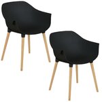 Fauteuil coworking GAUTIER OFFICE Luma noir lot de 2