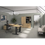 Mobilier de bureau Jazz+ chêne du bocage et gris anthracite Gautier Office en situation, vue 1