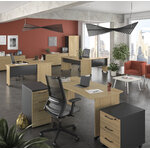 Mobilier de bureau Jazz+ chêne du bocage et gris anthracite Gautier Office en situation, vue 4