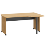 Plan compact droit Jazz+ 160 cm pieds panneaux chêne du bocage et gris anthracite Gautier Office