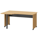 Plan compact gauche Jazz+ 160 cm pieds panneaux chêne du bocage et gris anthracite Gautier Office