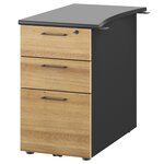 Caisson bout de bureau Jazz+ chêne du bocage et gris anthracite Gautier Office