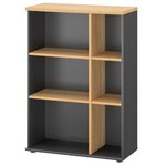 Rangement mi-hauteur ouvert Jazz+ chêne du bocage et gris anthracite Gautier Office