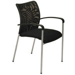 Chaise visiteur MTI Caluan noir avec accoudoirs