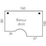plan compact droite 160