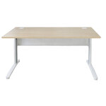 Bureau droit Palerme MT5 Concept plateau hêtre structure métal blanc MT International, vue produit 1