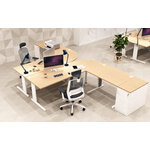 Bureaux Palerme MT5 Concept hêtre et métal blanc MT International, ambiance vue 3