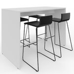 Table haute MNB Madera blanche, vue de côté