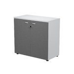 ARTARREDI Blade rangement bas 2 portes blanc et anthracite 90x85 cm
