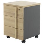 Caisson mobile 3 tiroirs Italic chêne du bocage et anthracite Gautier Office vue 2
