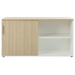 Crédence 140 cm Italic chêne structuré et blanc Gautier Office