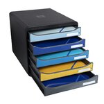 Module de classement EXACOMPTA Big Box Plus Bee Blue 5 tiroirs