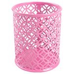 Pot à crayons Q-CONNECT métal motif rose