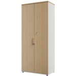 Armoire 2 portes Italic chêne structuré et blanc Gautier Office
