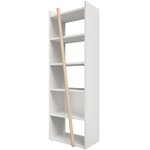 Bibliothèque Italic chêne structuré et blanc Gautier Office