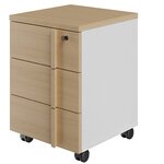 Caisson mobile 3 tiroirs Italic chêne structuré et blanc Gautier Office