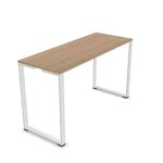 Table haute MNB Annako plateau chêne ambré, pieds blancs