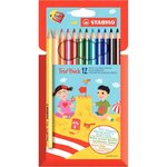 Crayons de couleur Stabilo Trio Long pochette de 12