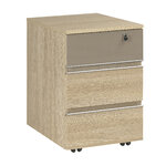 Caisson mobile 3 tiroirs GAUTIER OFFICE Vermont chêne et taupe