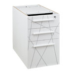 Caisson bout de plan compact Sunday blanc graphic 42 x 60 cm 3 tiroirs Gautier Office