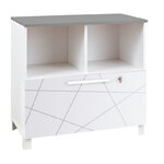 Rangement bas 2 cases 1 tiroir Sunday blanc graphic 80 cm Gautier Office
