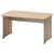 Bureau droit Jazz+ 140 cm pieds panneaux hêtre ambré et gris météor Gautier Office