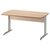Bureau droit Jazz+ 120 cm pieds métal hêtre ambré et gris météor Gautier Office