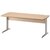 Bureau droit Jazz+ pieds métal hêtre ambré et gris météor Gautier Office