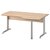 Plan compact droit Jazz+ 160 cm pieds métal hêtre ambré et gris météor Gautier Office