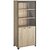 Armoire 2 portes vitrées 2 portes pleines Mambo chêne Sonoma noir Gautier Office