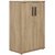 Rangement mi-hauteur 2 portes Brabant 80 x 123 cm chêne du bocage anthracite Gautier Office, vue 2