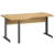 Plan compact gauche Jazz+ 160 cm pieds métal chêne du bocage et gris anthracite Gautier Office