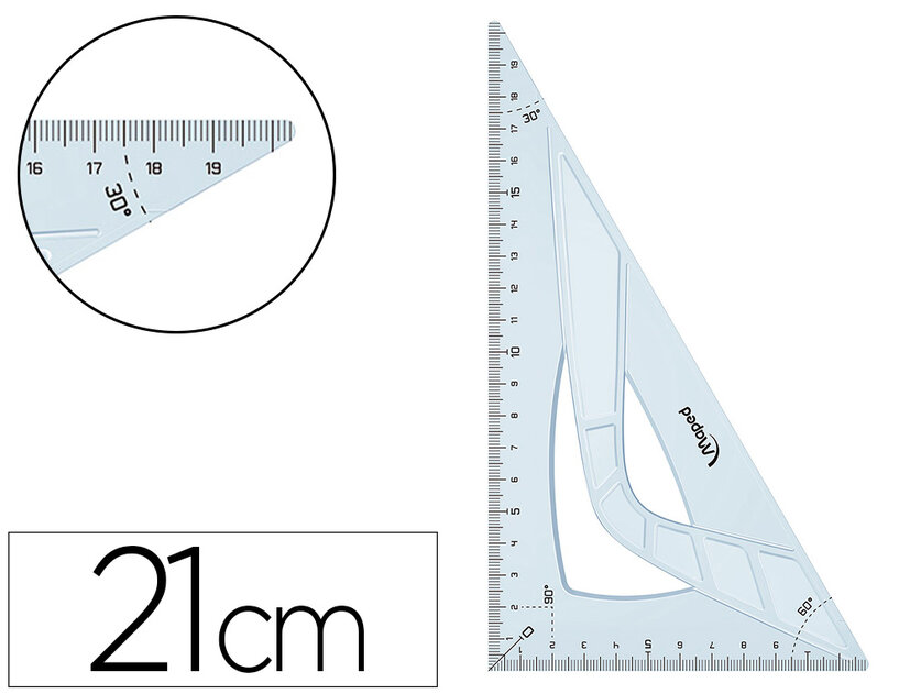 Équerre gamme geometric 60° grand coté 21cm | Mobilier design ...
