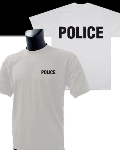 tee shirt blanc police