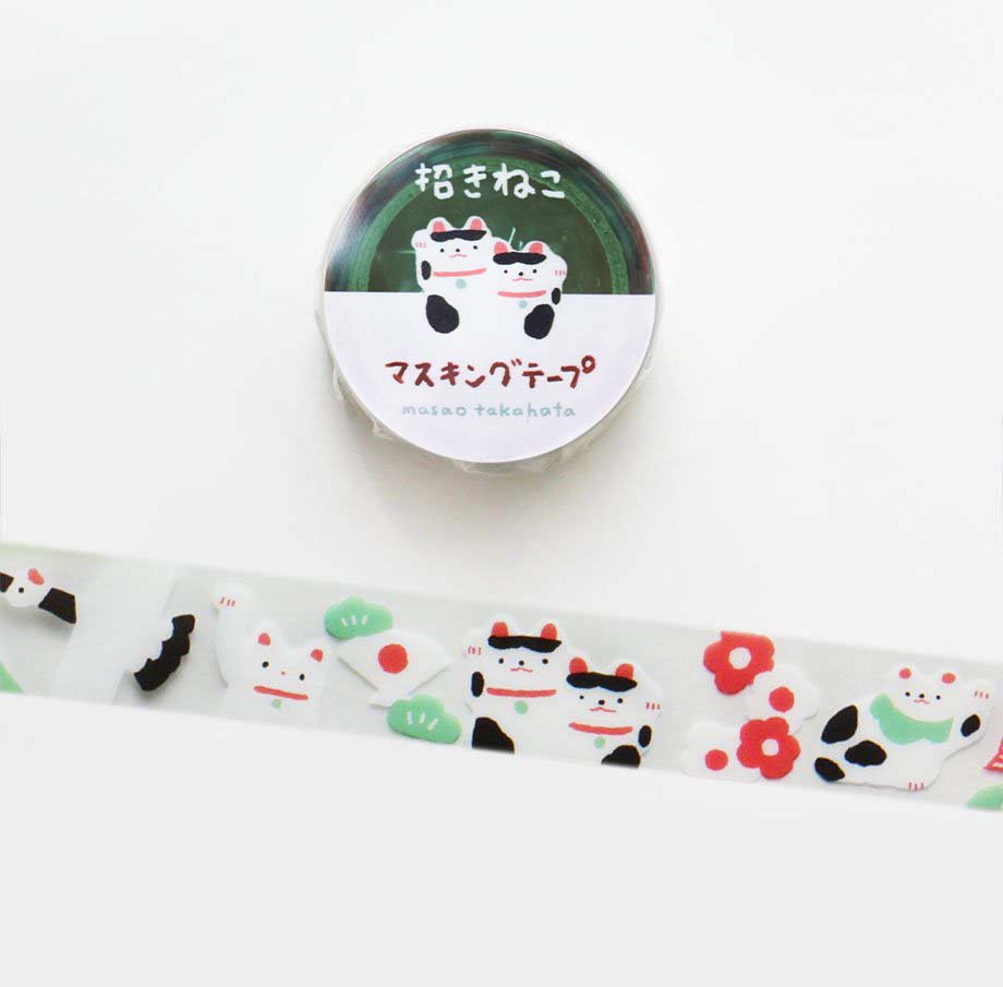 Masking Tape Transparent - Chat porte-bonheur - Cozyca Products x Masao Takahata