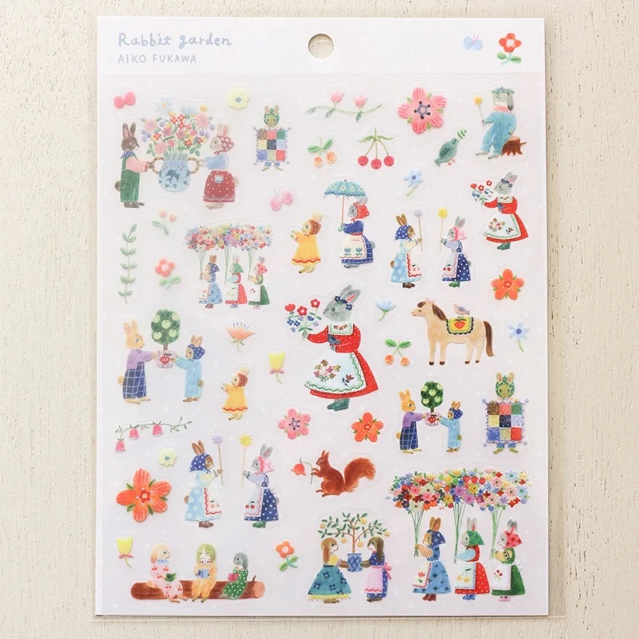 Autocollants Aiko Fukawa - Jardin de Lapins - Cozyca Products