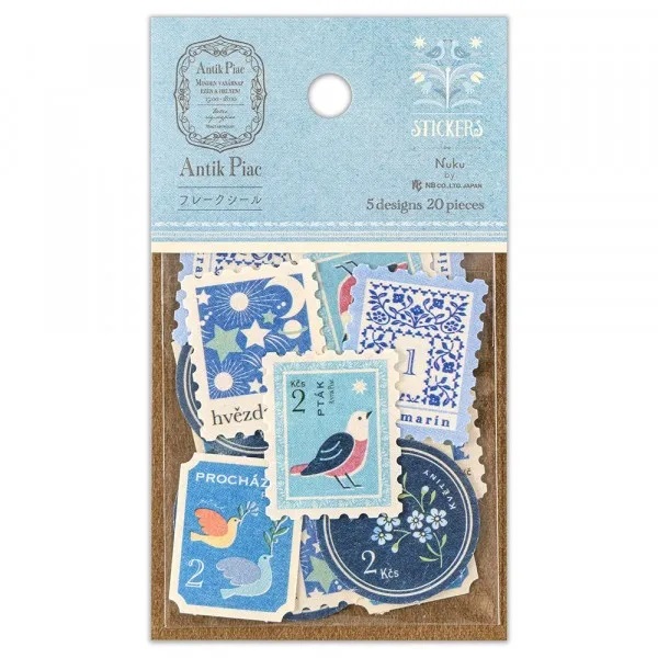 Stickers Antik Piac - Forme de Timbre - Bleu