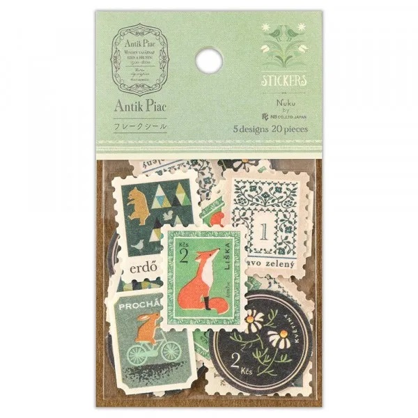 Stickers Antik Piac - Forme de Timbre - Vert
