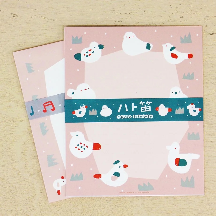 Papier à Lettres et Enveloppes Japonais Sifflet en Forme de Colombe - Takahata Masao x Cozyca Products
